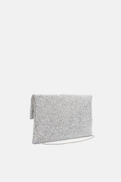 POCHETTE STRASS CARENA ARGENTO