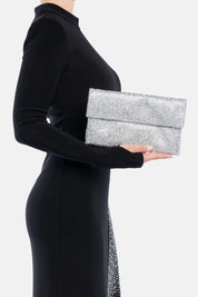 POCHETTE STRASS CARENA ARGENTO