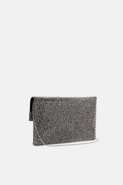 POCHETTE STRASS CARENA NERA-GRIGIA