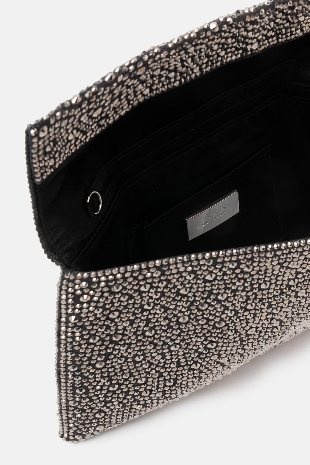 POCHETTE STRASS CARENA NERA-GRIGIA