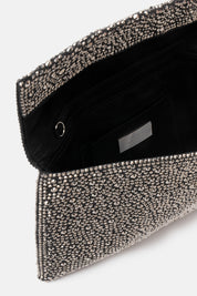 POCHETTE STRASS CARENA NERA-GRIGIA