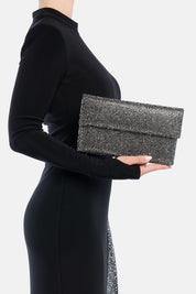 POCHETTE STRASS CARENA NERA-GRIGIA