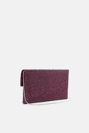 POCHETTE STRASS CARENA BORDEAUX