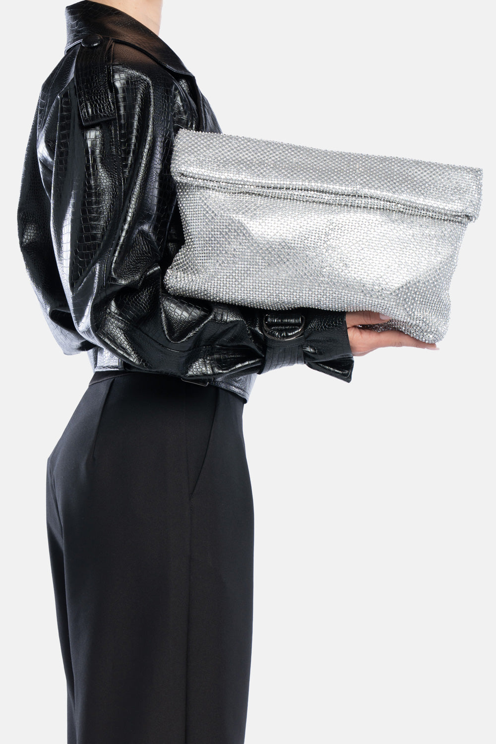 MAXI POUCH DUNHAM METAL ARGENTO