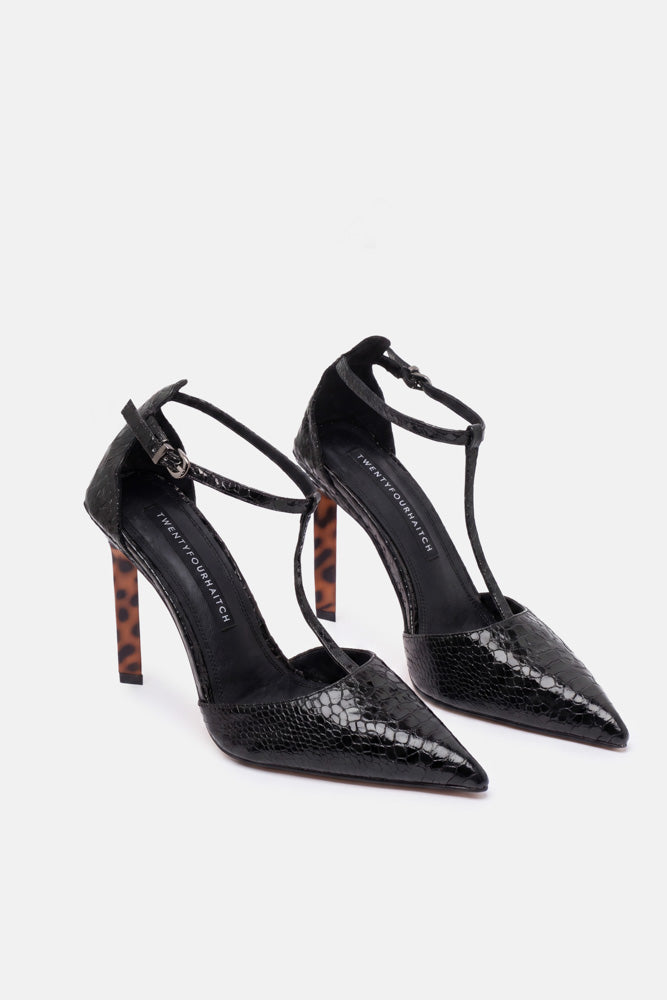 DECOLLETE EMERIS BLACK SNAKE