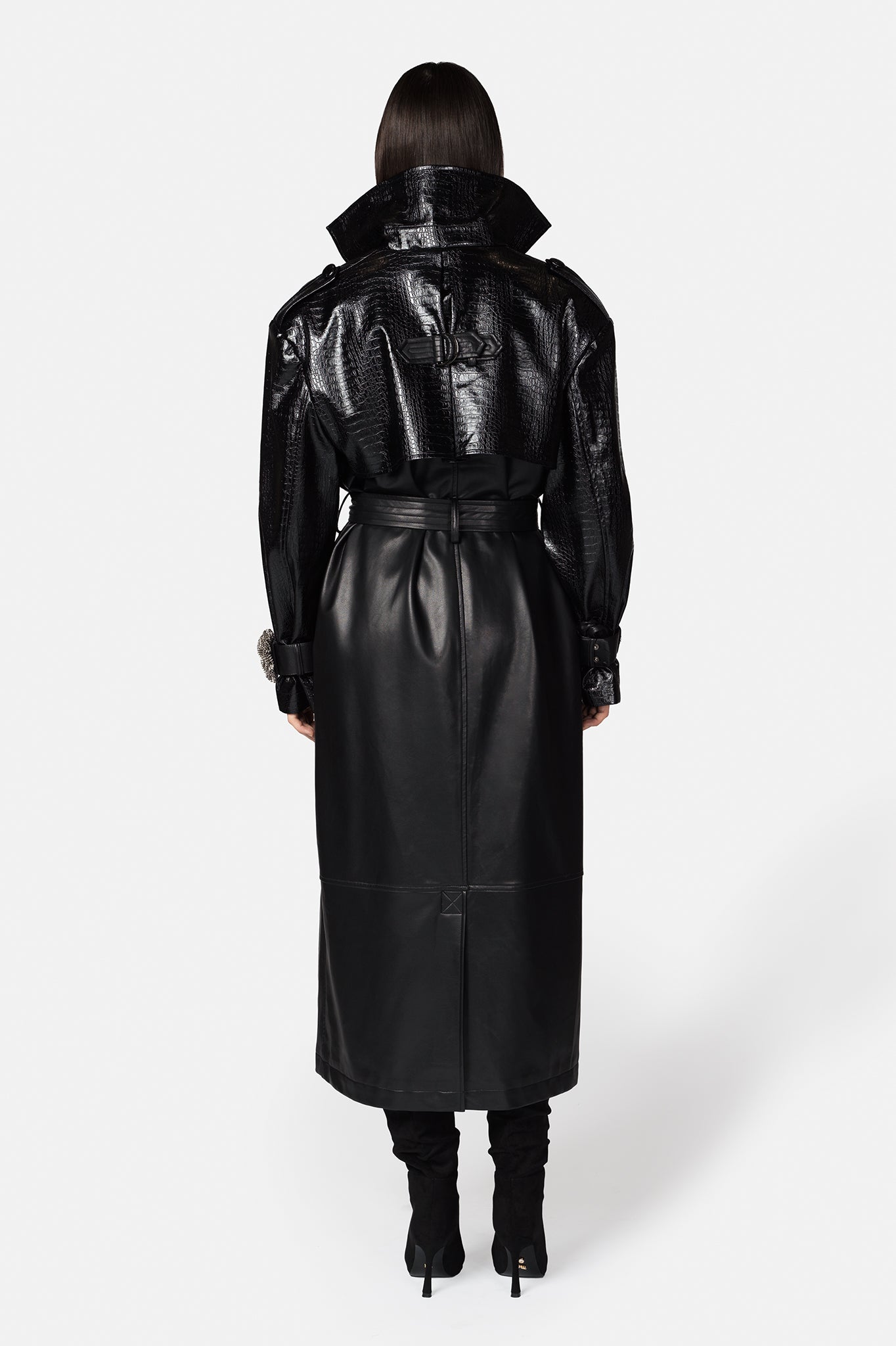 GIZEM BLACK TRENCH COAT