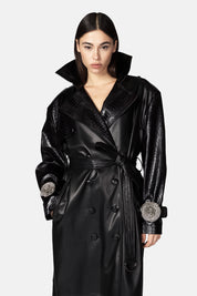 GIZEM BLACK TRENCH COAT
