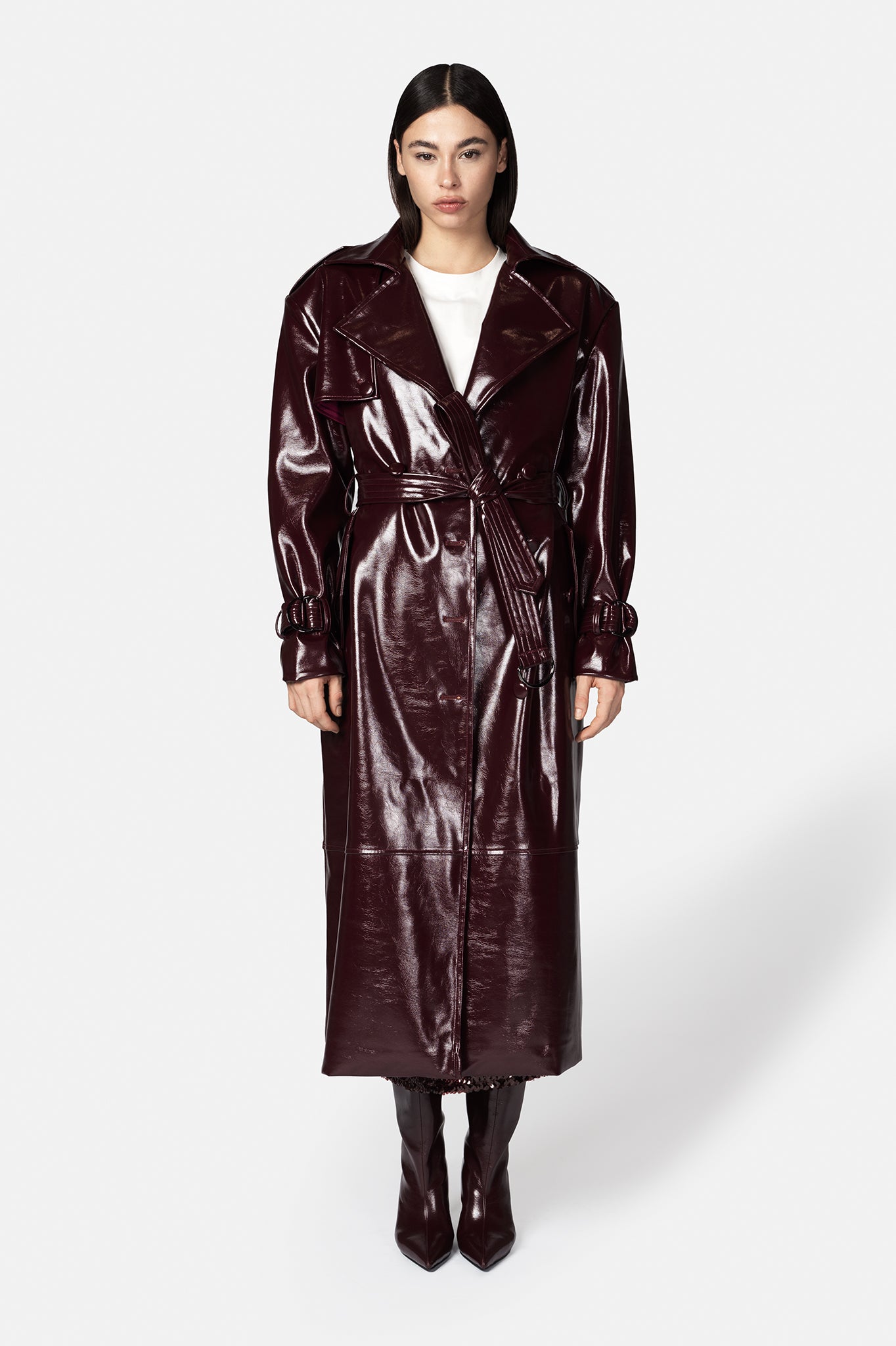 GIZEM PLUM TRENCH COAT