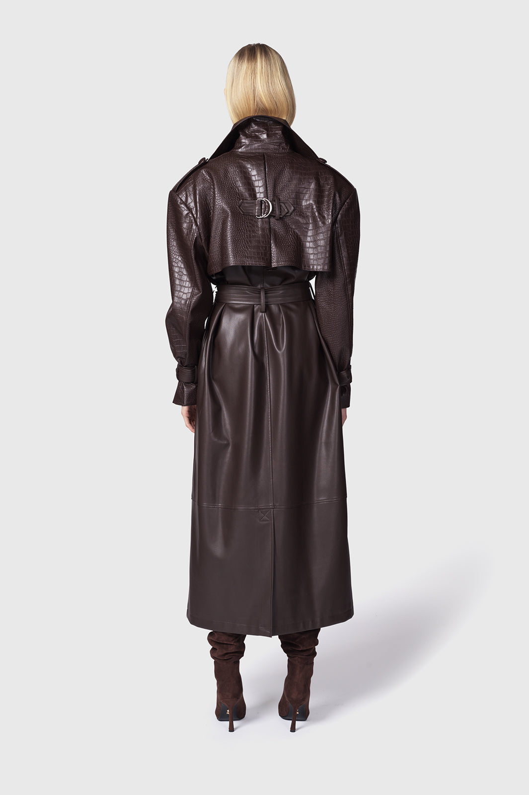 TRENCH LUNGO GIZEM MARRONE