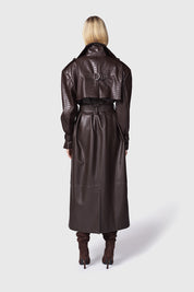 TRENCH LUNGO GIZEM MARRONE