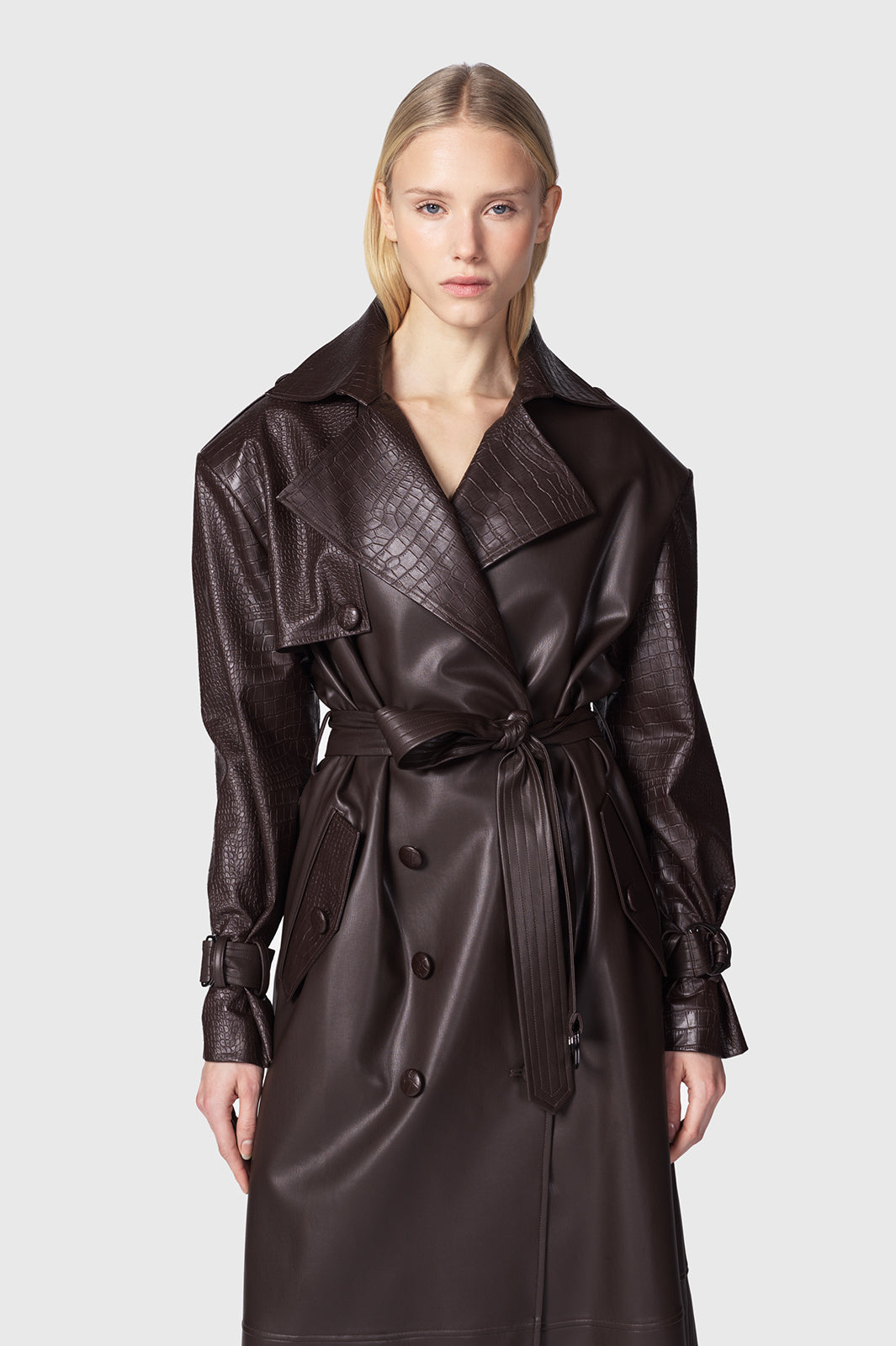 TRENCH LUNGO GIZEM MARRONE