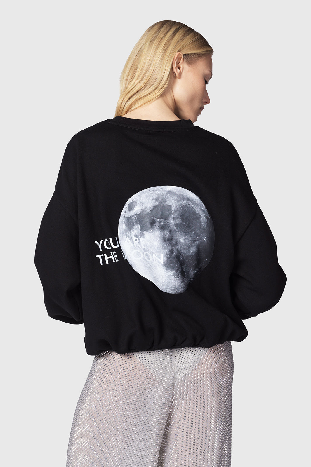 FELPA MOON CROP NERO