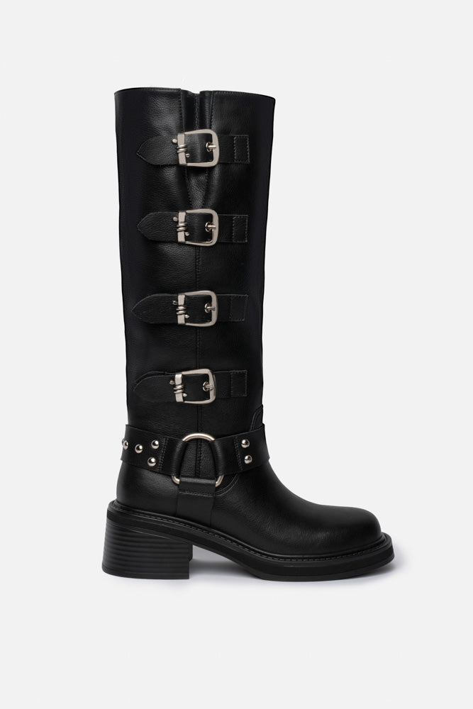 Lurea – black combat boots | TWENTYFOURHAITCH – side view