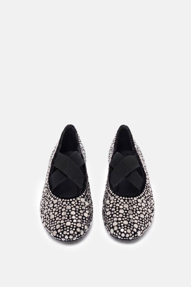 Aevi – black and grey ballet flats | TWENTYFOURHAITCH – front view