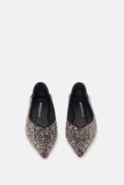 Celyne – ballerina nero argento | TWENTYFOURHAITCH – vista frontale