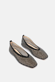 Zyrel – black ballet flats | TWENTYFOURHAITCH – three-quarter view