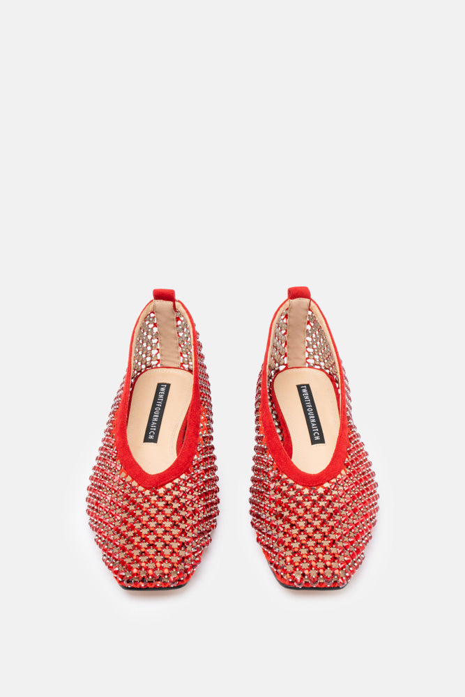 Zyrel – red ballet flats | TWENTYFOURHAITCH – front view
