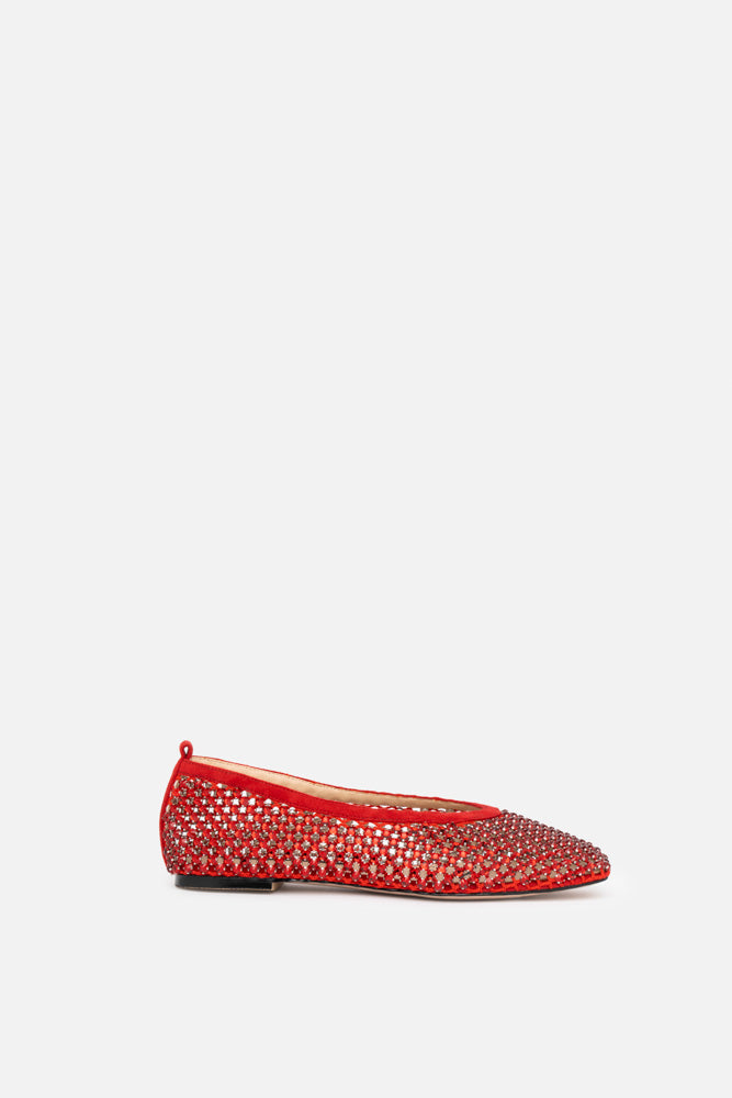 Zyrel – red ballet flats | TWENTYFOURHAITCH – side view