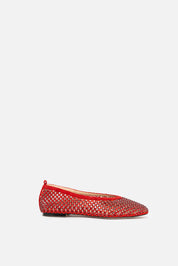 Zyrel – red ballet flats | TWENTYFOURHAITCH – side view