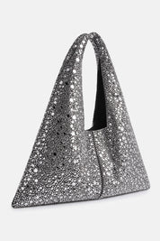 Borsa Fenix nera ed ematite TWENTYFOURHAITCH, vista tre quarti.