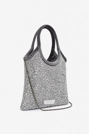 Borsa Nela Mini grigia TWENTYFOURHAITCH, vista tre quarti.