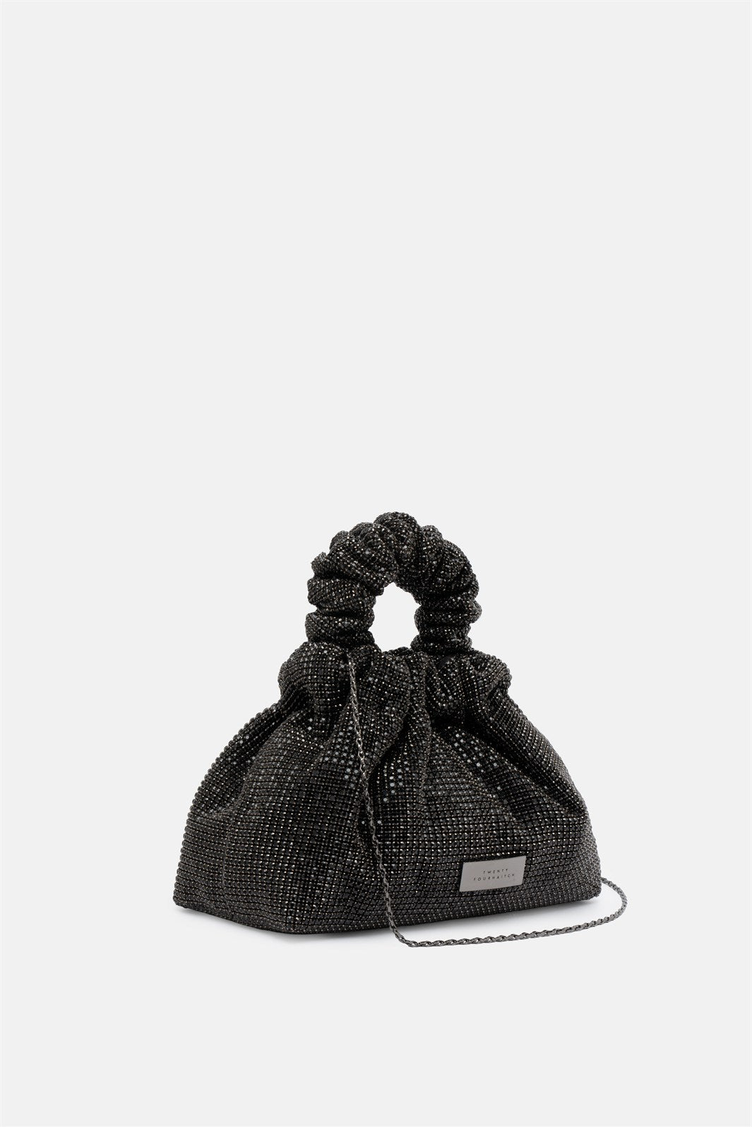 Angel Aura – borsa pouch nera | TWENTYFOURHAITCH – vista laterale