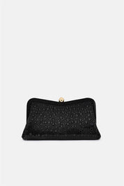 Elinea – clutch nera | TWENTYFOURHAITCH – vista frontale