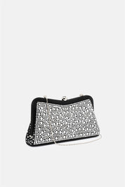Elinea – clutch nera e grigia | TWENTYFOURHAITCH – vista laterale