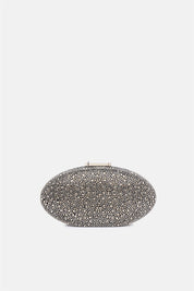 Indare – clutch nera ed ematite | TWENTYFOURHAITCH – vista frontale