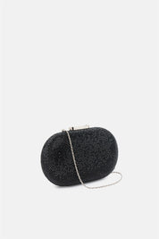 Isidora – clutch nera | TWENTYFOURHAITCH – vista laterale