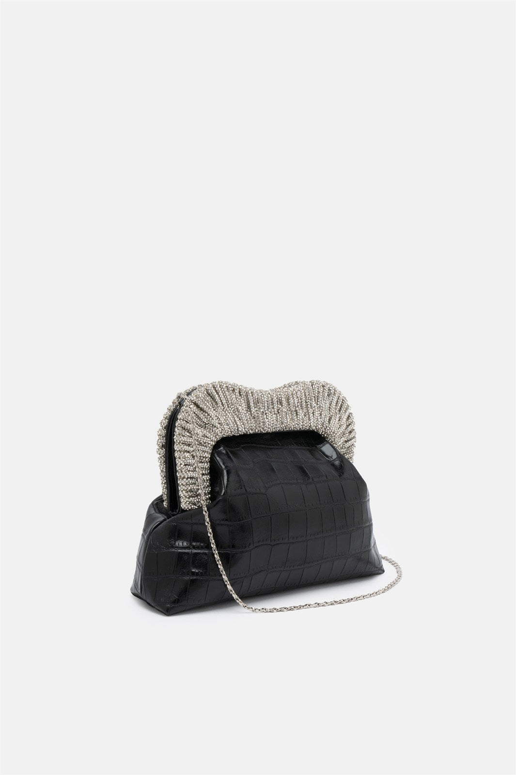 Tyrene – clutch nera | TWENTYFOURHAITCH – vista laterale