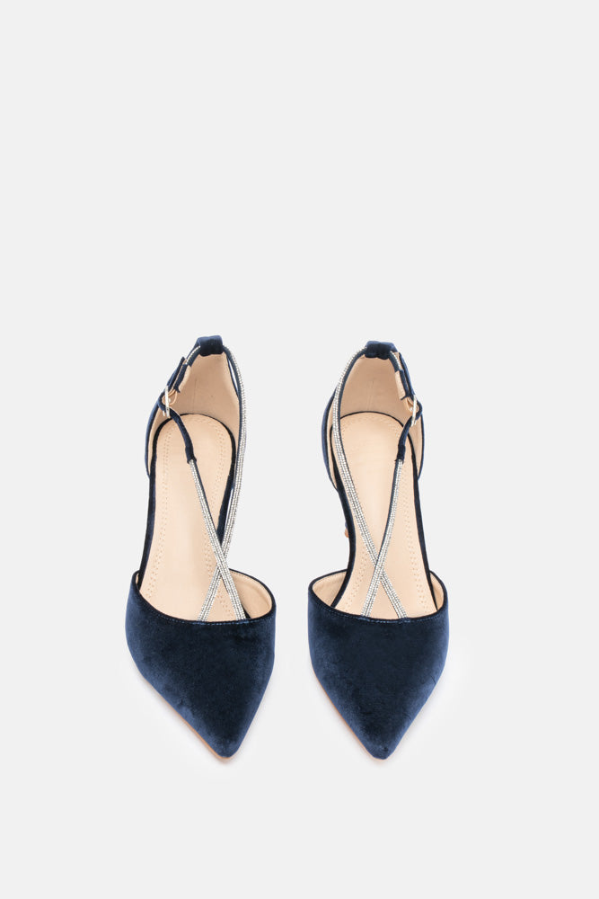 Feriel – blue pumps | TWENTYFOURHAITCH – front view