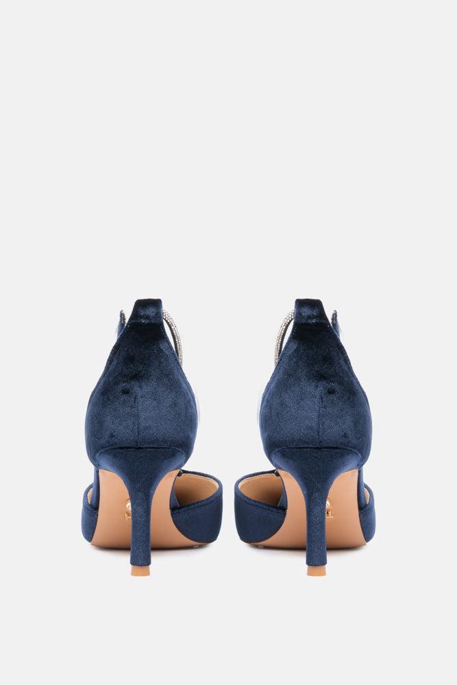 Feriel – blue pumps | TWENTYFOURHAITCH – back view