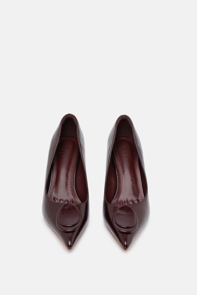 Luvien – plum pumps | TWENTYFOURHAITCH – front view