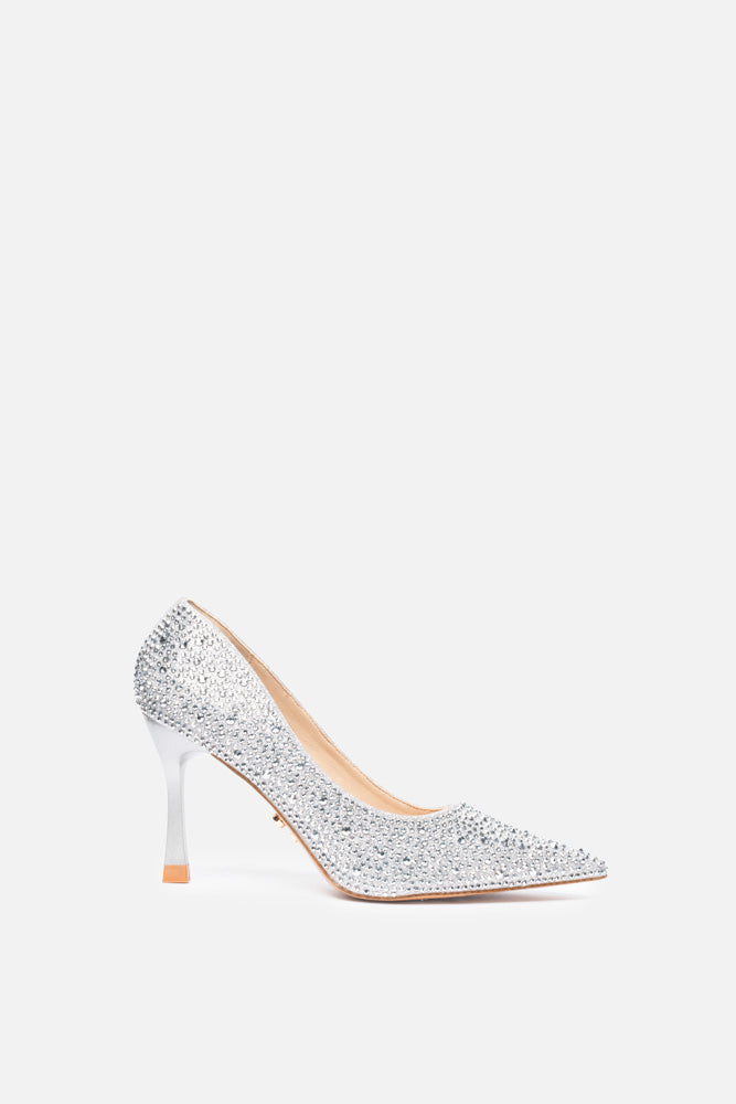 Teylor – silver pumps | TWENTYFOURHAITCH – side view