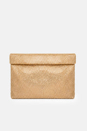 Maxi pouch Dunham Metal oro TWENTYFOURHAITCH, vista frontale.