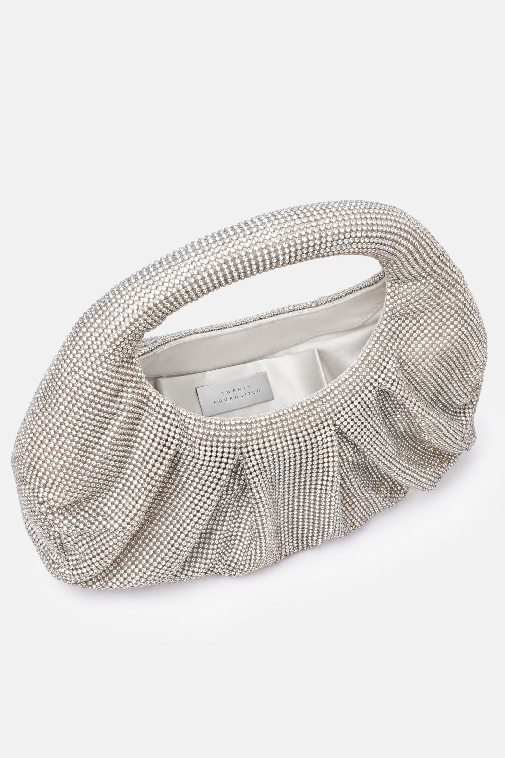 Mini handbag Joan argento TWENTYFOURHAITCH, dettaglio interno.