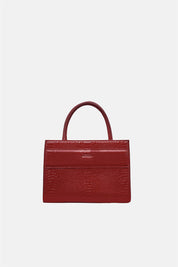 Serane – mini tote bag rossa pitonata | TWENTYFOURHAITCH – vista frontale