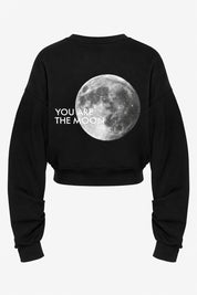 FELPA MOON CROP NERO – vista posteriore