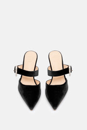 Muliphein – mule nero | TWENTYFOURHAITCH – vista frontale