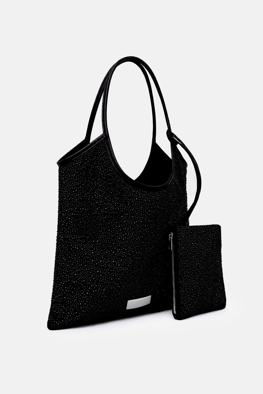 Nela – maxi bag nera | TWENTYFOURHAITCH – vista laterale