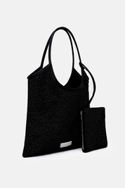 Nela – black maxi bag | TWENTYFOURHAITCH – side view