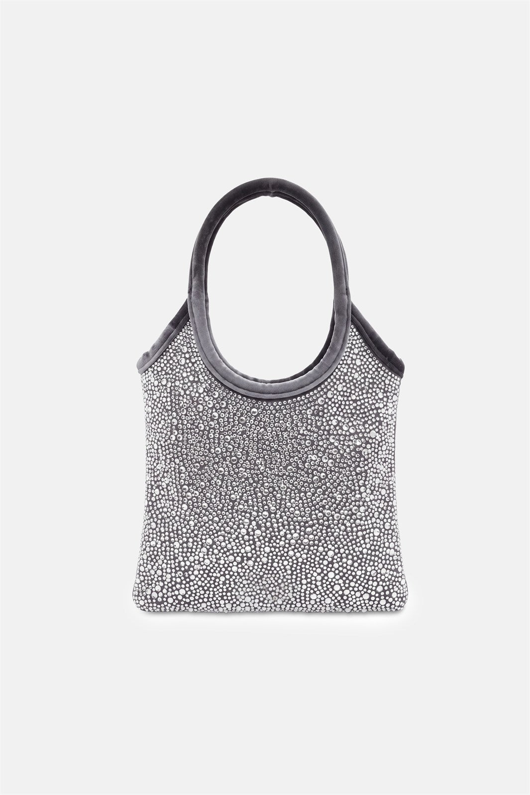 Nela – mini bag grigia | TWENTYFOURHAITCH – vista frontale