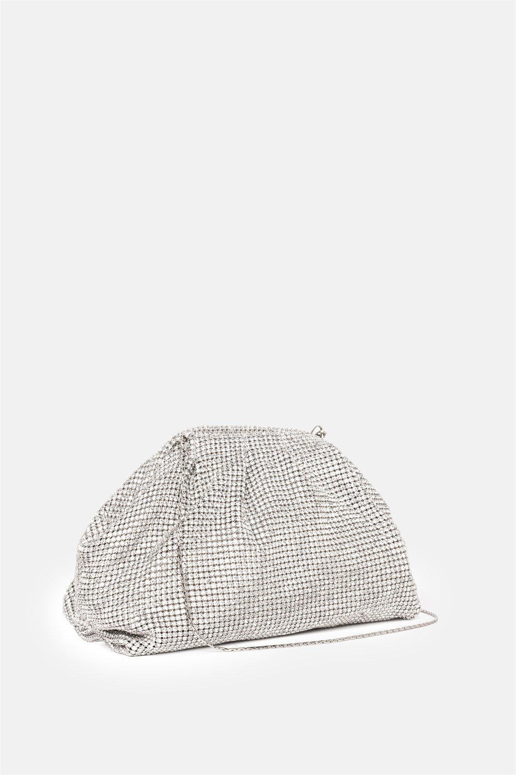 Petra – pouch bag argento | TWENTYFOURHAITCH – vista laterale