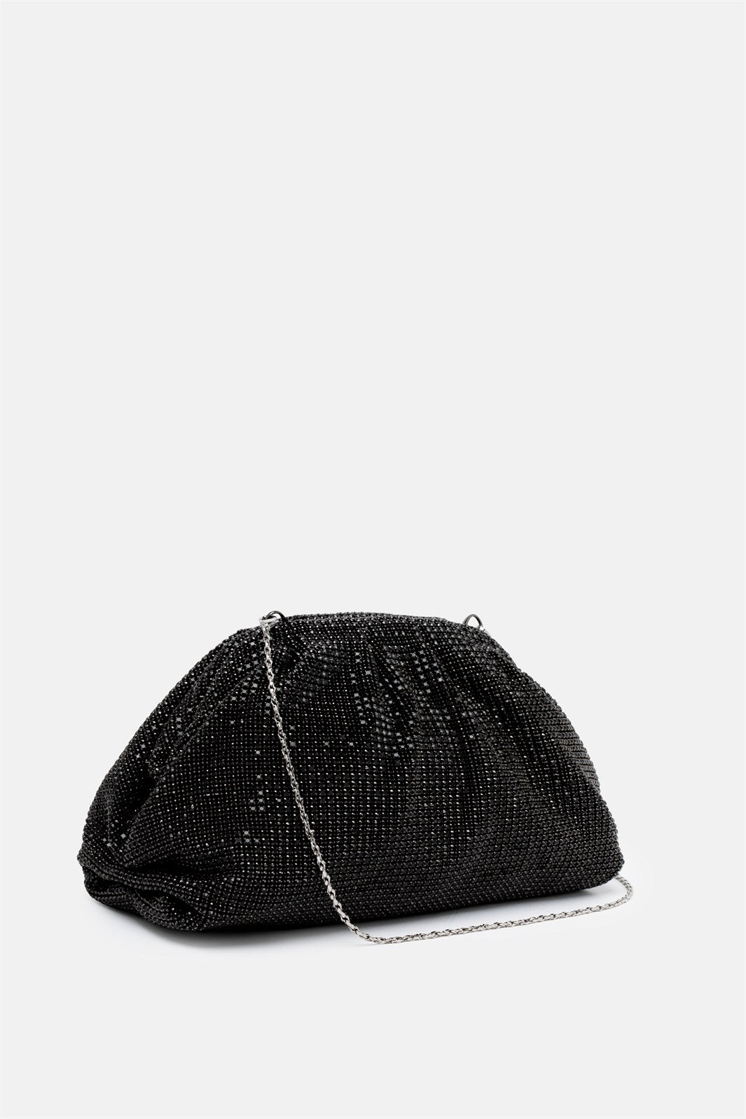 Petra – pouch bag nera | TWENTYFOURHAITCH – vista laterale