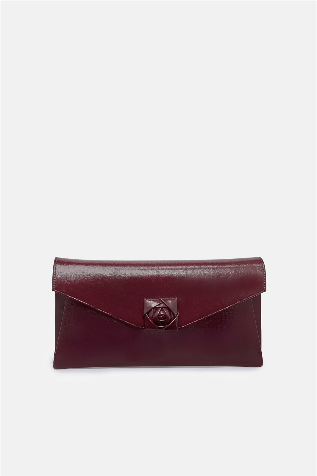 Larken – pochette bordeaux in vernice | TWENTYFOURHAITCH – vista frontale