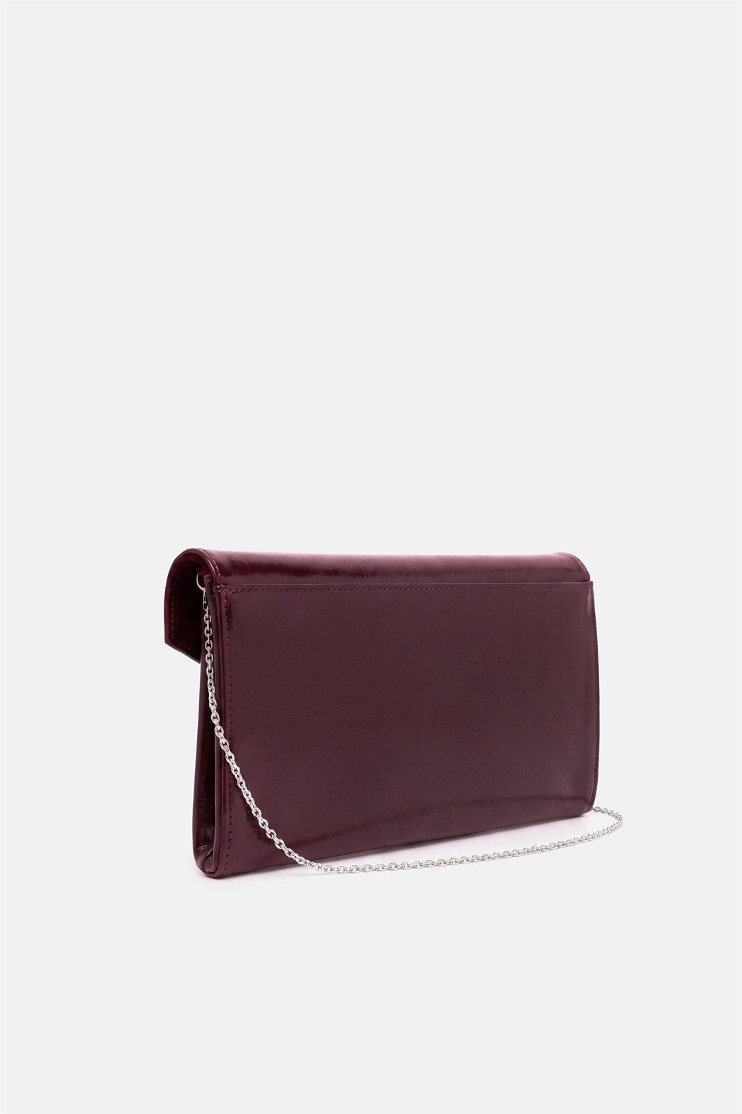 Larken – pochette bordeaux in vernice | TWENTYFOURHAITCH – vista laterale