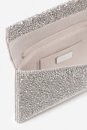 Carena – pochette strass argento | TWENTYFOURHAITCH – dettaglio