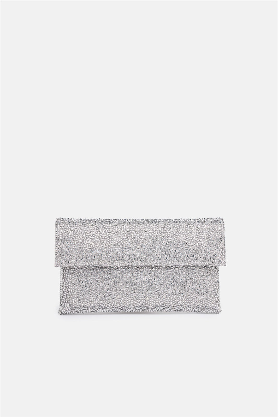 Carena – pochette strass argento | TWENTYFOURHAITCH – vista frontale