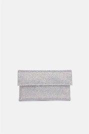 Carena – pochette strass argento | TWENTYFOURHAITCH – vista frontale
